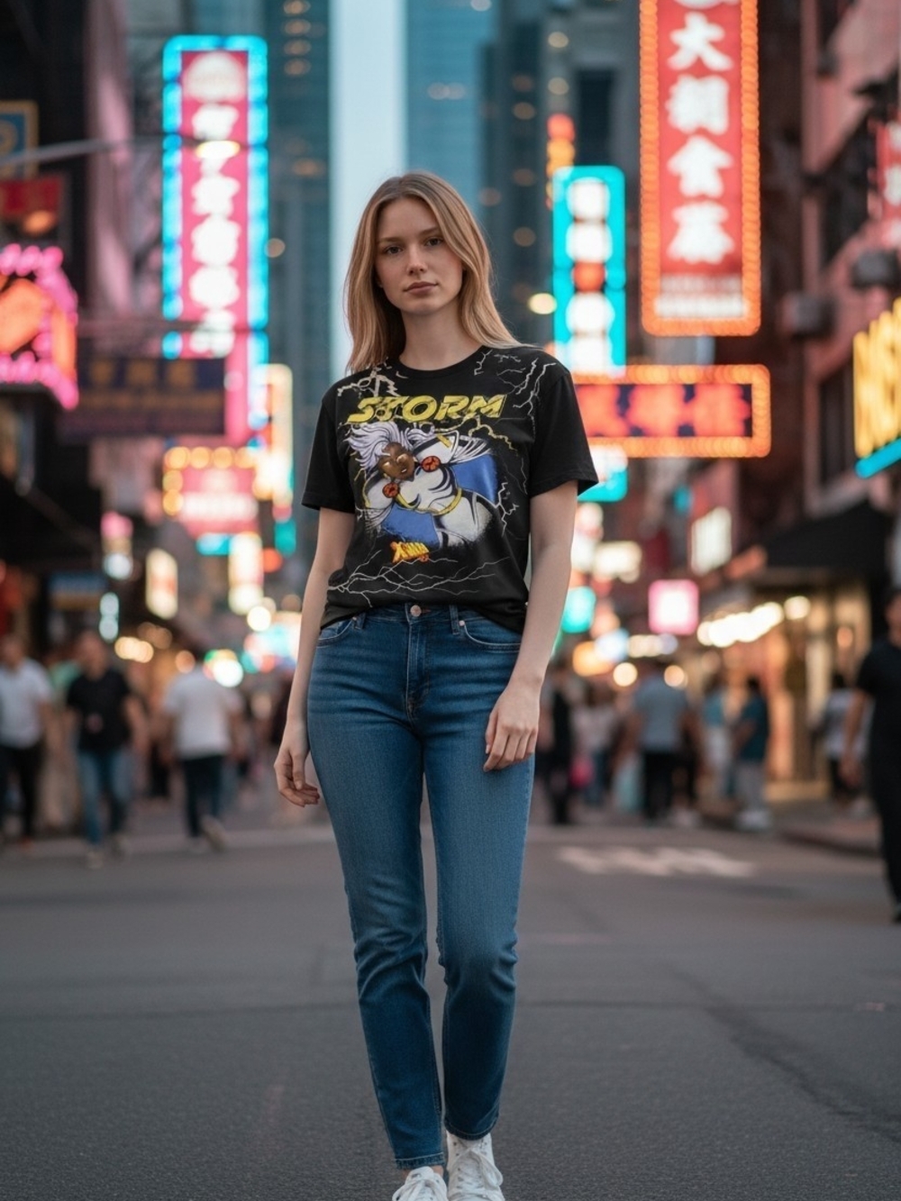 Marvel Black Graphic Short Sleeve Tee with Lightning Print